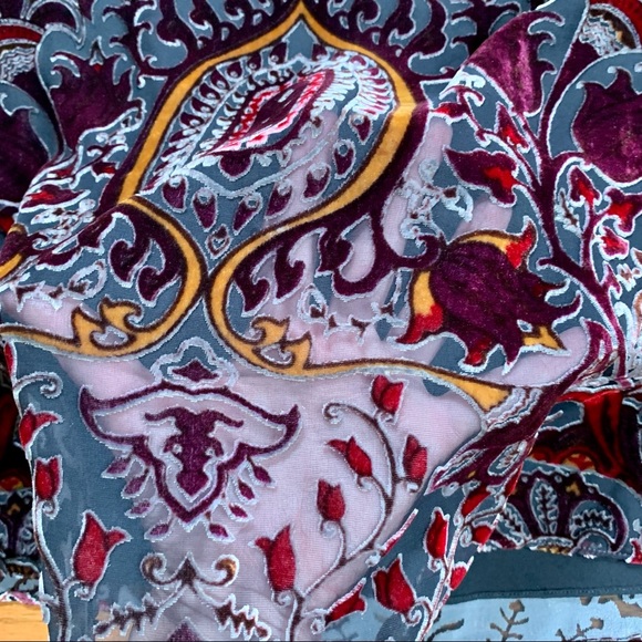 Alice + Olivia Alecia Off the Shoulder Baroque Burnout Velvet Top - Picture 5 of 9